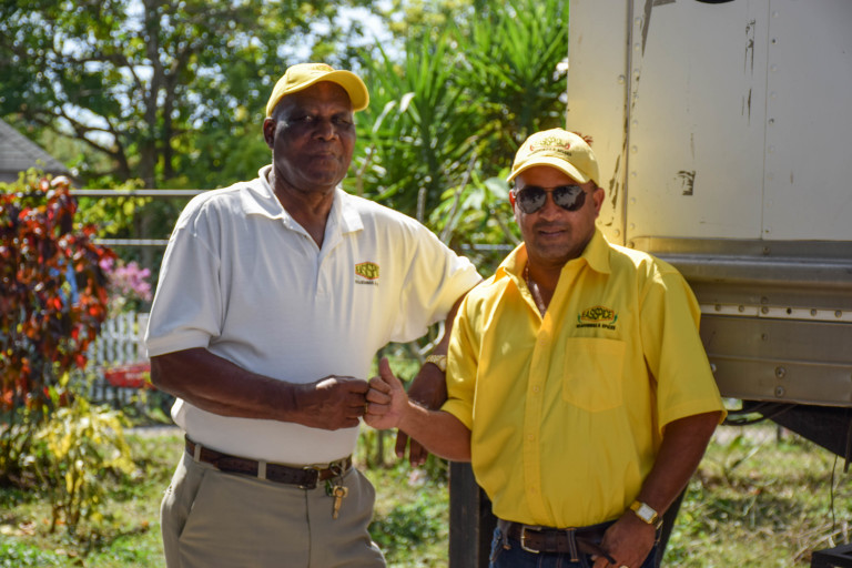 Mr. Hubert Spence (L) with co-worker Mr. John Stevens (R)